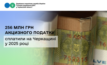 256 млн грн акцизного податку сплатили на Черкащині у 2025 році