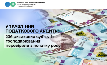  Управління податкового аудиту: 236 ризикових суб’єктів господарювання перевірили з початку року 