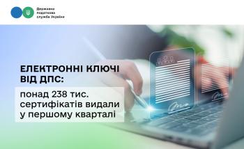 Електронні ключі від ДПС: понад 238 тис. сертифікатів видали у першому кварталі