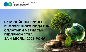 63 мільйони гривень екологічного податку сплатили черкаські підприємства за 4 місяці 2026 року