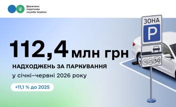 За пів року до місцевих бюджетів надійшло 112,4 млн грн збору за місця для паркування транспортних засобів